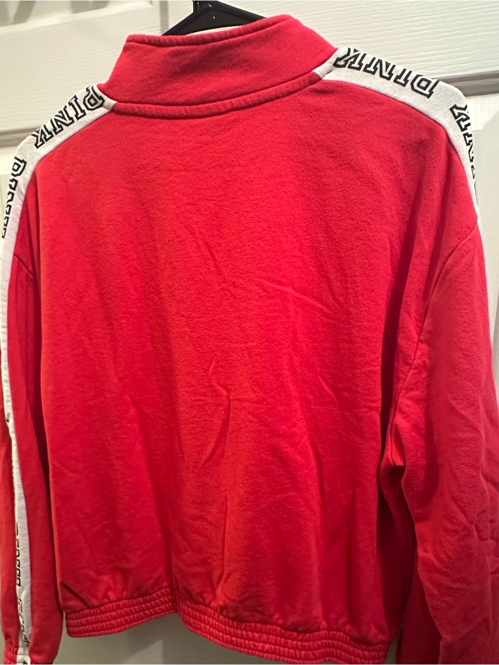 2018 Victoria's Secret PINK Red Half-Zip Pullover & Gray Leggings with Logo Tape - Picture 8 of 15